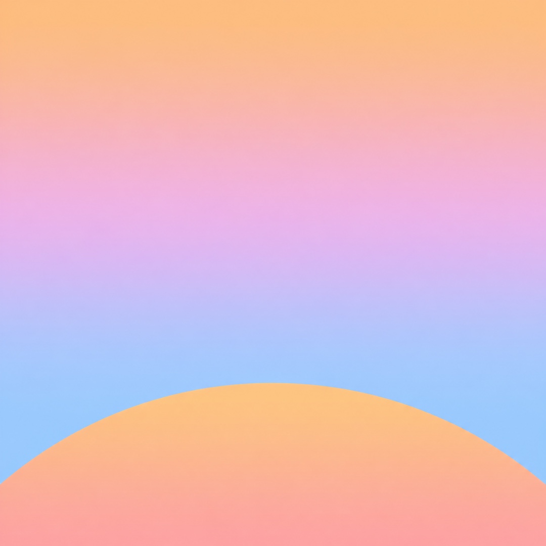 A pastel sunset over a curved horizon